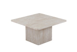 Set van 2 salontafels 'Bobby' Decor travertin Beige, vierkante vorm, stevige MDF-constructie, geschikt voor moderne en klassieke interieurs, ideaal voor decoratieve items en dagelijks gebruik.