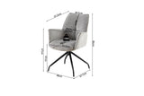 Stoel 'Lamor' Draaibaar tot 0 Stof Davis Perfect Harmony 85 Grijs, grijze stoel met metalen poten en stoffen bekleding, geschikt voor diverse ruimtes.