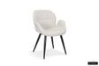 Stoel 'Maxim' Stof Beige met zwarte poten en armleuningen, bekleed met 100% polyester, geschikt voor elke ruimte in huis. Verkocht per twee in een doos.