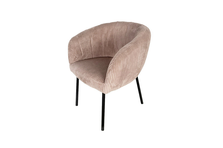 Stoel 'Sevilla' met metalen poten en corduroy bekleding, geschikt voor diverse interieurs. Verkocht per twee in doos.