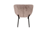 Stoel 'Sevilla' Corduroy Fabb Hyper 38 Zand, met metalen poten en corduroy bekleding, close-up van de rugleuning, verkocht per doos van twee.