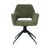 Draaibare Eetkamerstoel Tove - 180° Auto-Return - Stof Mosgroen