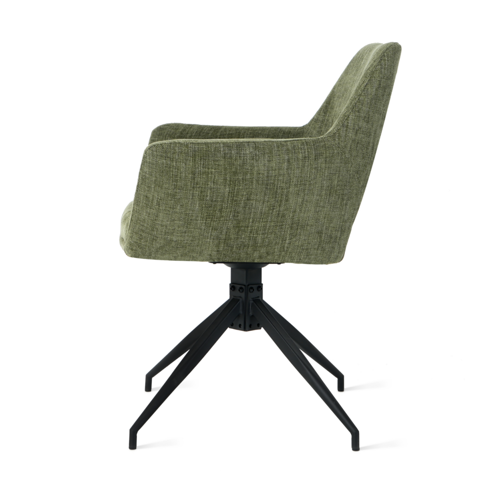 Draaibare Eetkamerstoel Tove - 180° Auto-Return - Stof Mosgroen