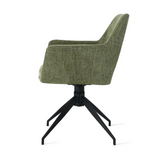 Draaibare Eetkamerstoel Tove - 180° Auto-Return - Stof Mosgroen