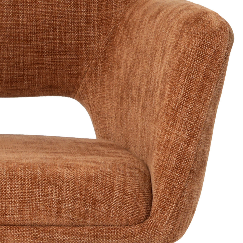 Draaibare Eetkamerstoel Tove - 180° Auto-Return - Stof Roest