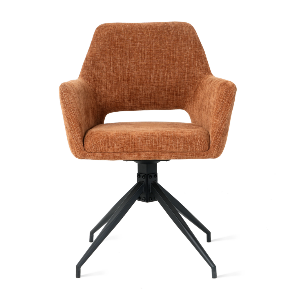 Draaibare Eetkamerstoel Tove - 180° Auto-Return - Stof Roest