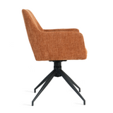 Draaibare Eetkamerstoel Tove - 180° Auto-Return - Stof Roest