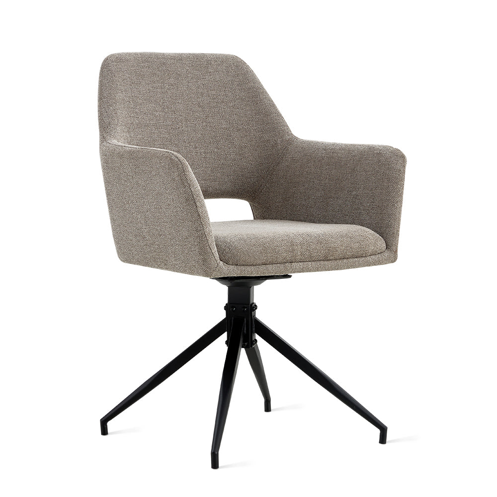 Draaibare Eetkamerstoel Tove - 180° Auto-Return - Linnen Taupe