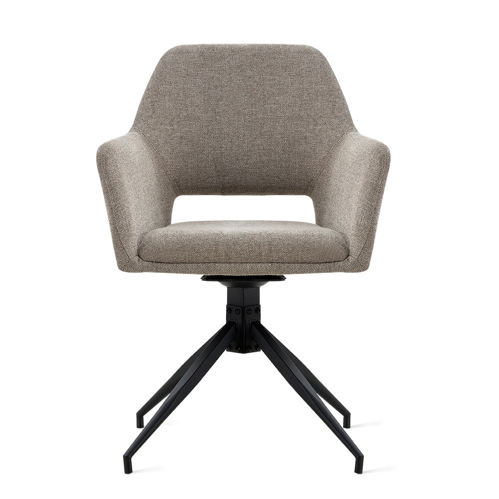 Draaibare Eetkamerstoel Tove - 180° Auto-Return - Linnen Taupe