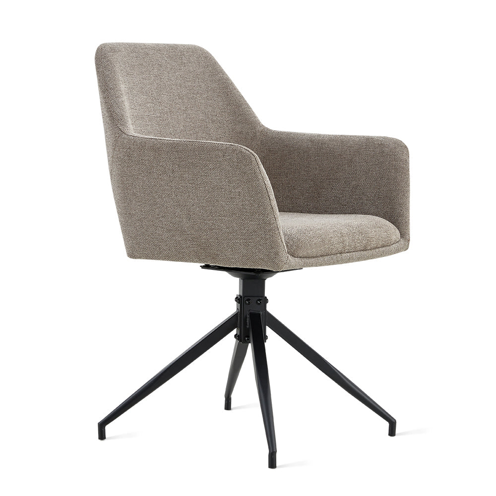 Draaibare Eetkamerstoel Tove - 180° Auto-Return - Linnen Taupe