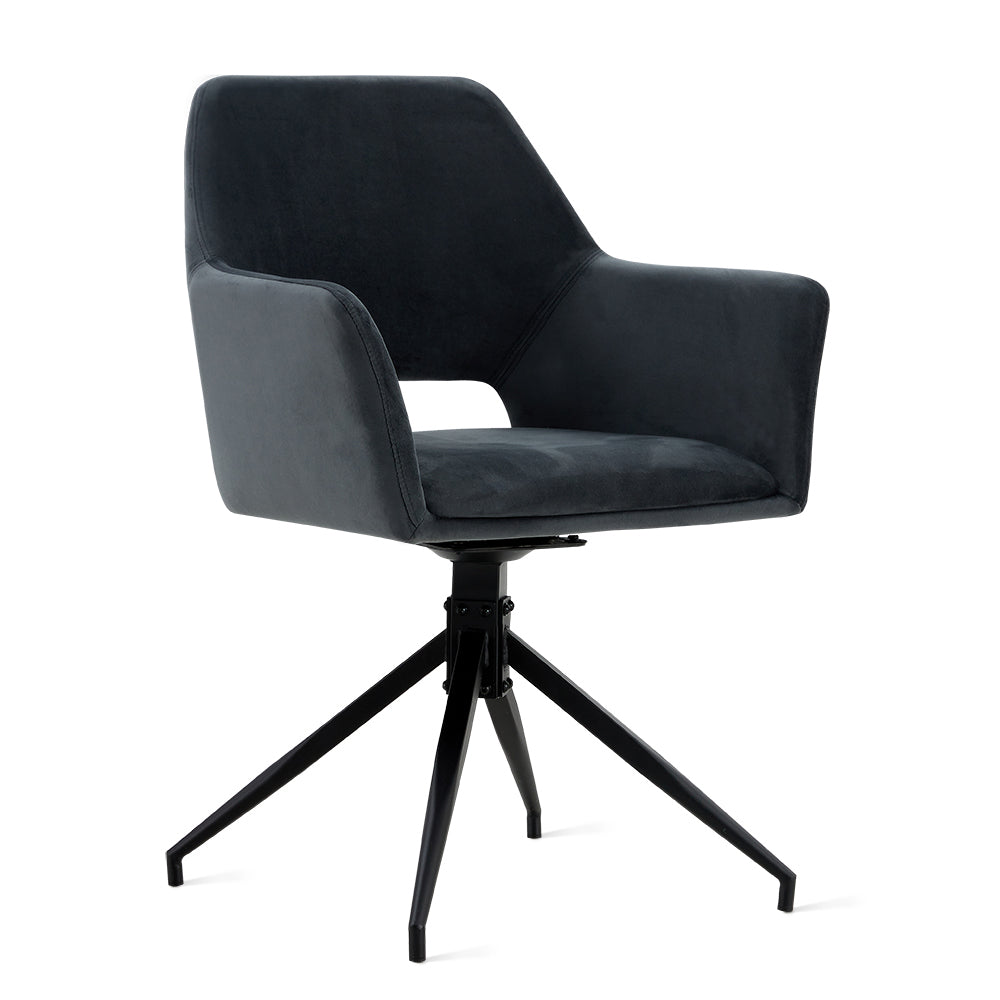 Draaibare Eetkamerstoel Tove - 180° Auto-Return - Velvet Antraciet