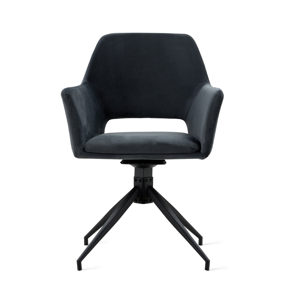 Draaibare Eetkamerstoel Tove - 180° Auto-Return - Velvet Antraciet