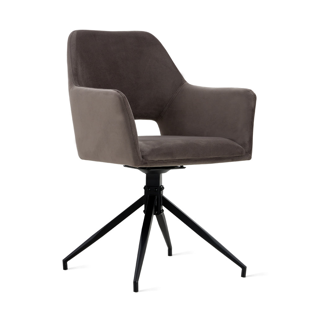 Draaibare Eetkamerstoel Tove - 180° Auto-Return - Velvet Grijs