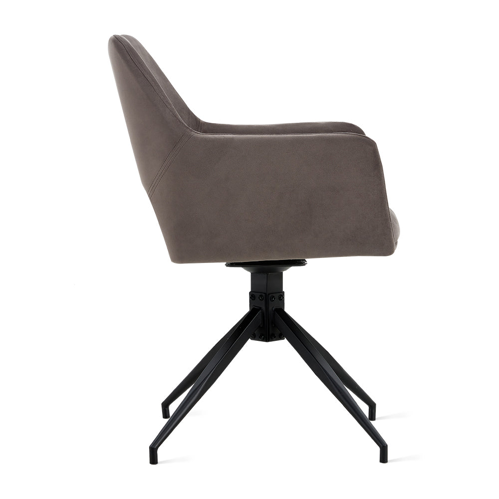Draaibare Eetkamerstoel Tove - 180° Auto-Return - Velvet Grijs