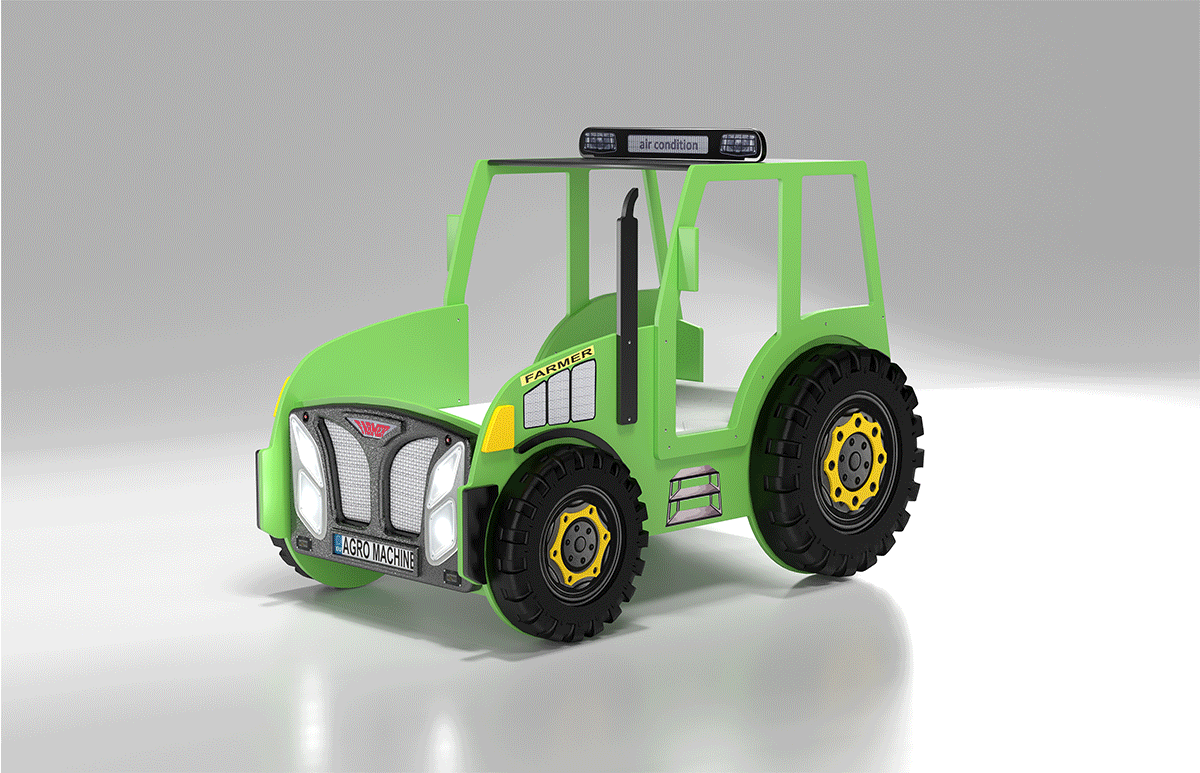 groene tractor kinderbed animatie