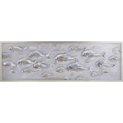 Olieverfschilderij acryl vissen 50x150 cm